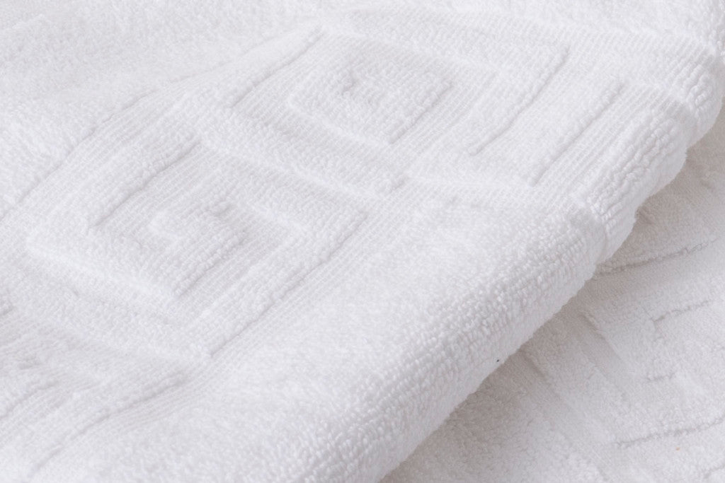 100% Cotton Greek Key Bath Mat - Hotel Quality image 1