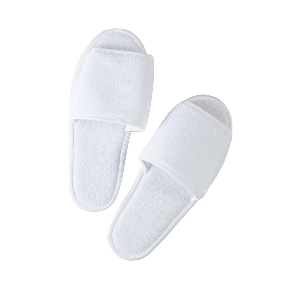 Open Toe Terry Slippers – Hotel & Spa Quality – Soft, Absorbent & Non-Slip