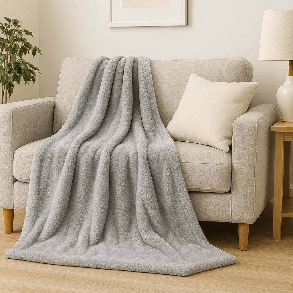 Super Soft Faux Fur Fleece Throw – Ultra Warm Mink Sofa & Bed Blanket – Available in Single, Double & King Sizes