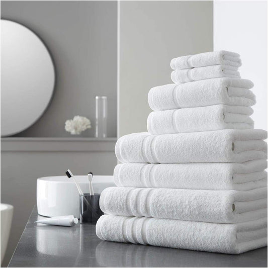 Luxury 100% Cotton Hotel-Quality Towels – 500 GSM – Ultra Soft & Highly Absorbent – Classic White