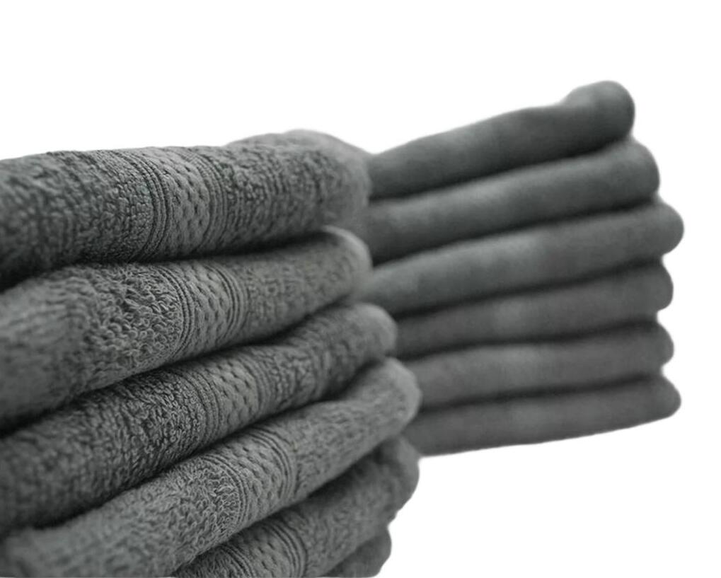 100% Cotton Hair Salon Towels (Range of Colours) Pack of 12 - Charcoal Grey image