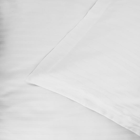 100% Egyptian Cotton Hotel Quality White Satin Stripe Oxford Pillowcase pair image 0
