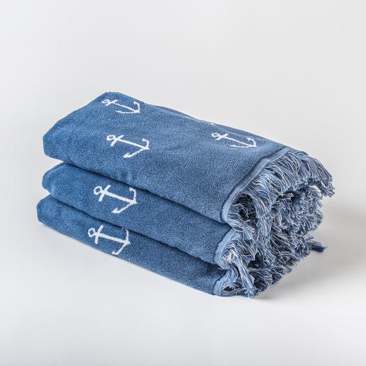 Anchor Design Beach Towel With Tassels image 0