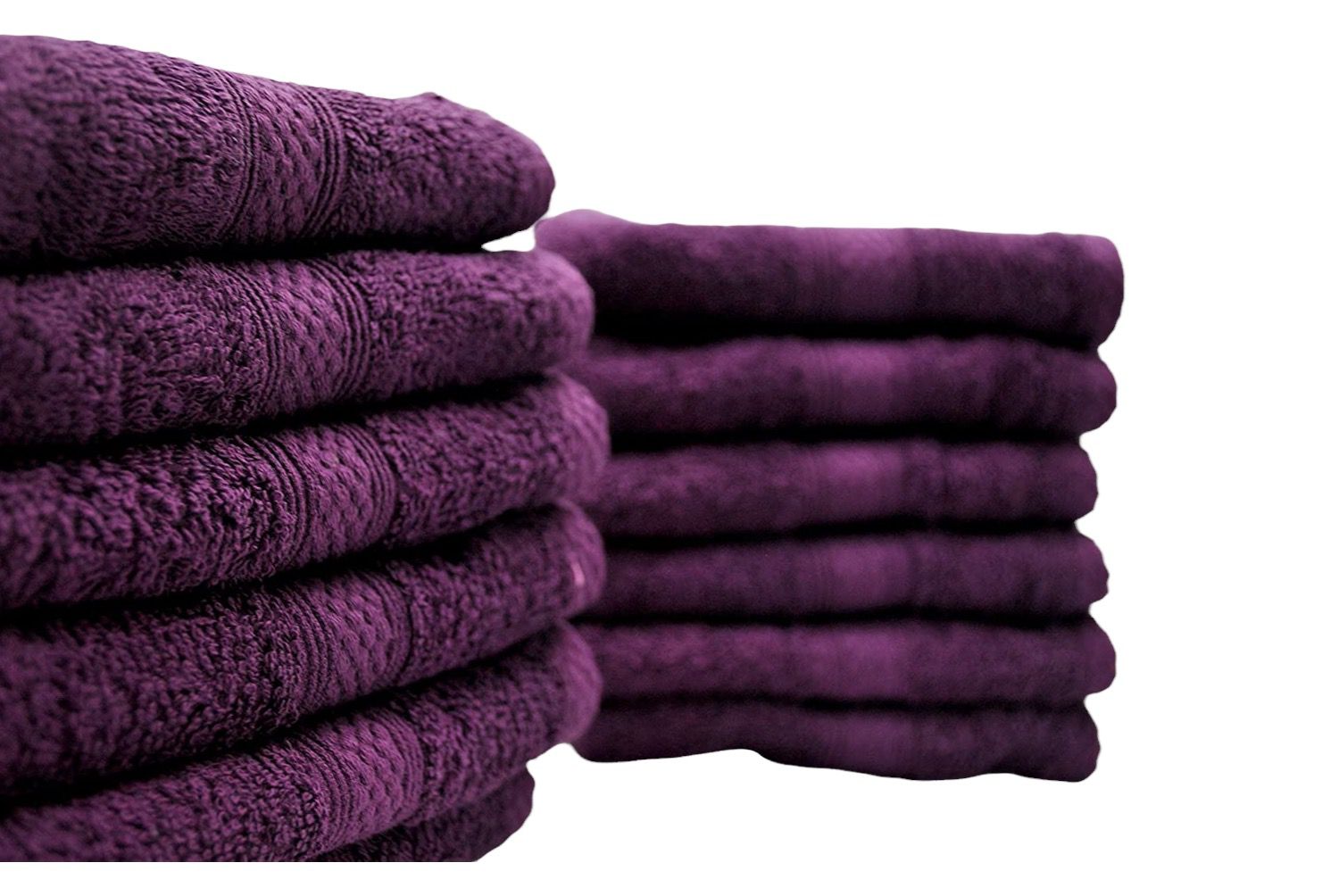100% Cotton Hair Salon Towels (Range of Colours) Pack of 12 - Aubergine image