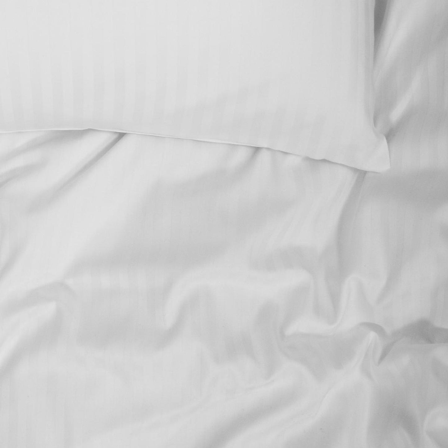 100% Egyptian Cotton Hotel Quality White Satin Stripe Pillowcase pair image 0