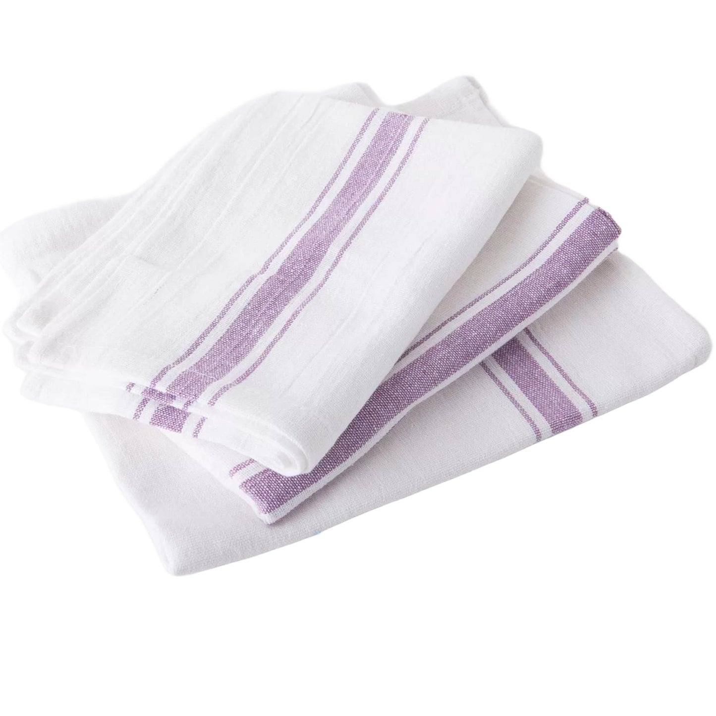 100% Cotton Glass Cloth Towels – Restaurant Quality – Lint-Free & Highly Absorbent – Available in Blue & Burgundy Stripes