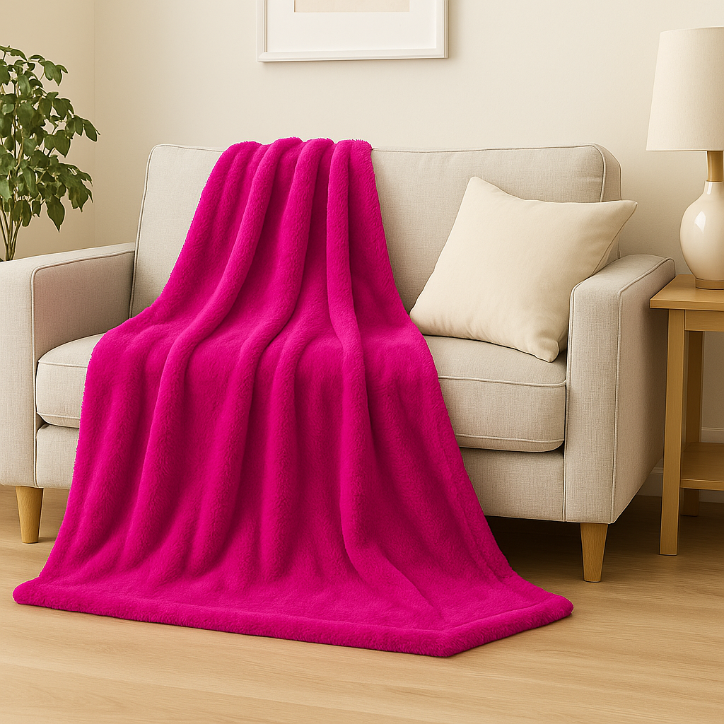 Super Soft Faux Fur Fleece Throw – Ultra Warm Mink Sofa & Bed Blanket – Available in Single, Double & King Sizes