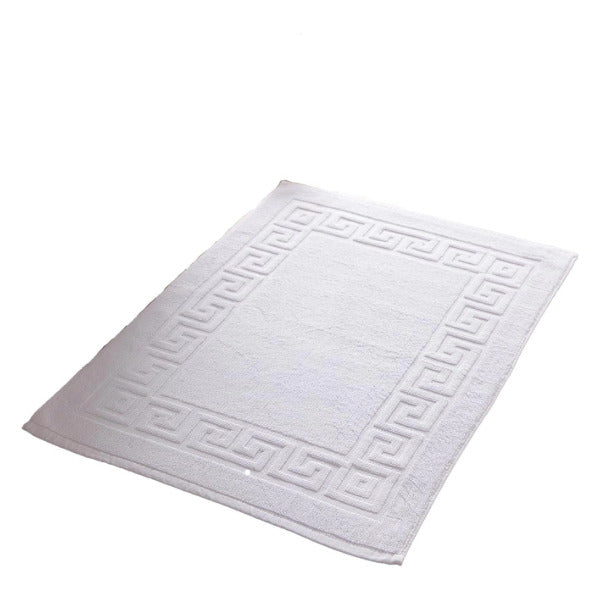 100% Cotton Greek Key Bath Mat – Luxury Hotel Quality – Soft, Absorbent & Durable