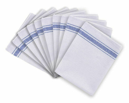 100% Cotton Glass Cloth Towels – Restaurant Quality – Lint-Free & Highly Absorbent – Available in Blue & Burgundy Stripes