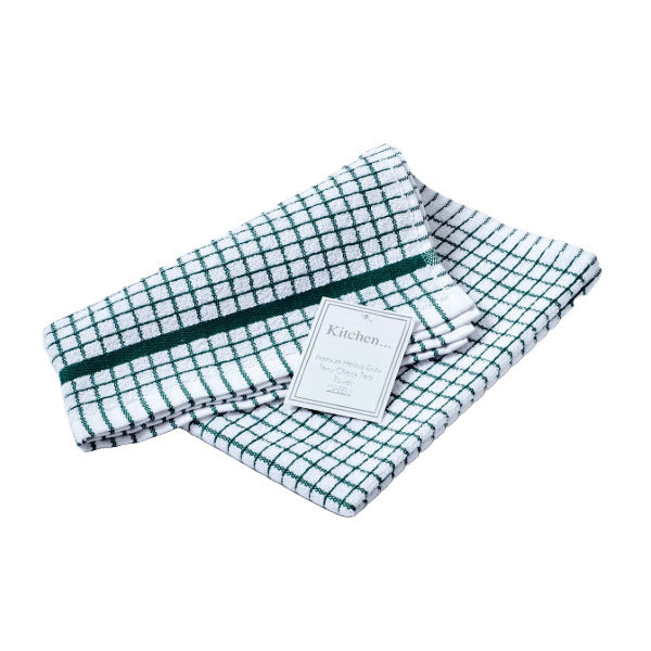 Luxury Heavy Weight Terry Check Tea Towel – Ultra Absorbent & Durable – 131g Heavy-Duty Fabric