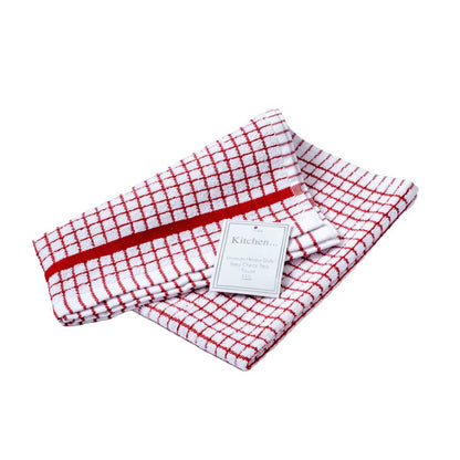 Luxury Heavy Weight Terry Check Tea Towel – Ultra Absorbent & Durable – 131g Heavy-Duty Fabric