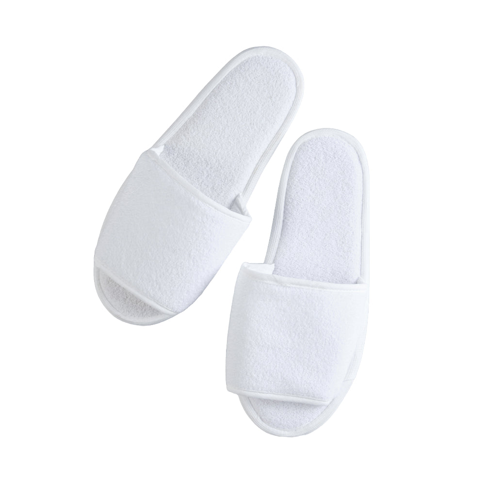Open Toe Terry Slippers – Hotel & Spa Quality – Soft, Absorbent & Non-Slip