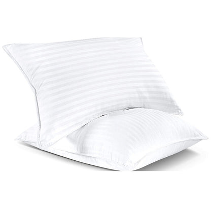 Luxurious Hotel Quality Satin Stripe Pillow Pair – Soft, Supportive & Breathable