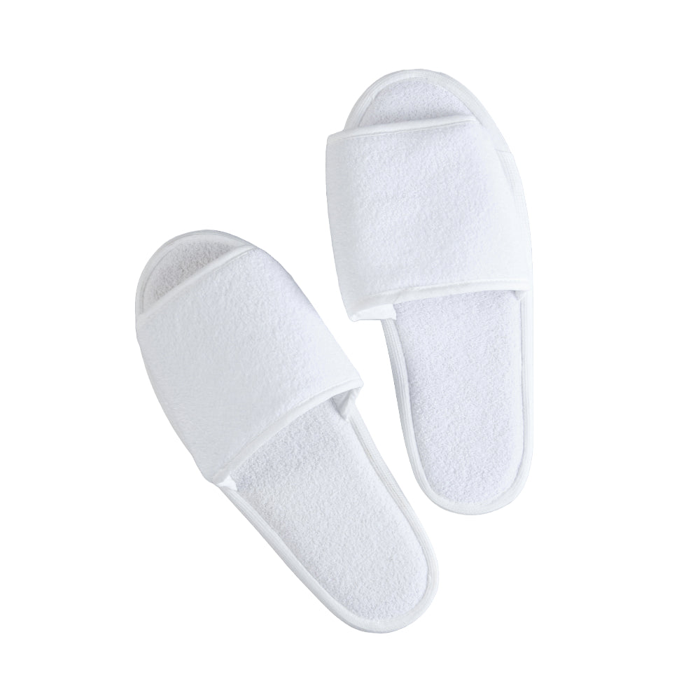 Open Toe Terry Slippers – Hotel & Spa Quality – Soft, Absorbent & Non-Slip