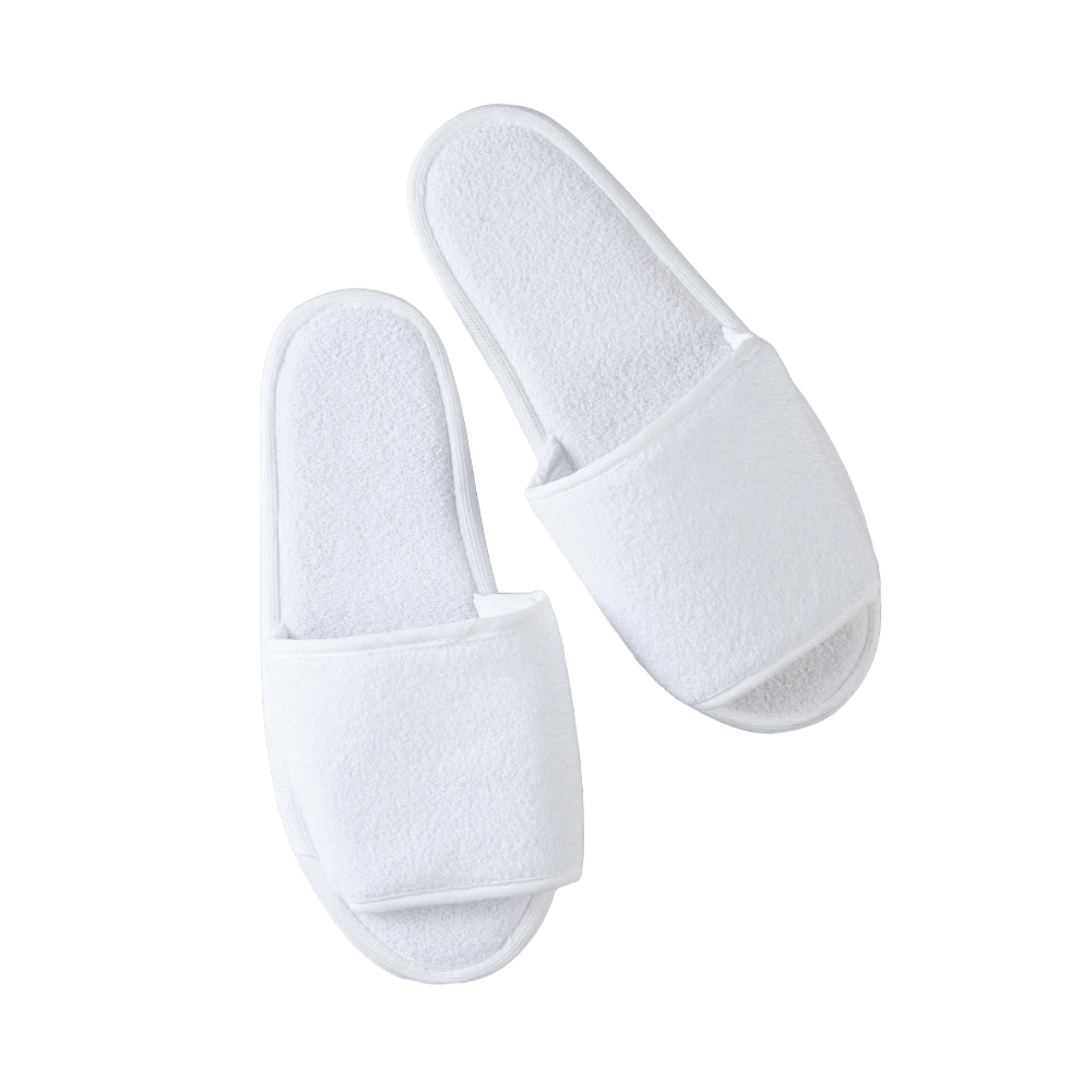 Open Toe Terry Slippers – Hotel & Spa Quality – Soft, Absorbent & Non-Slip