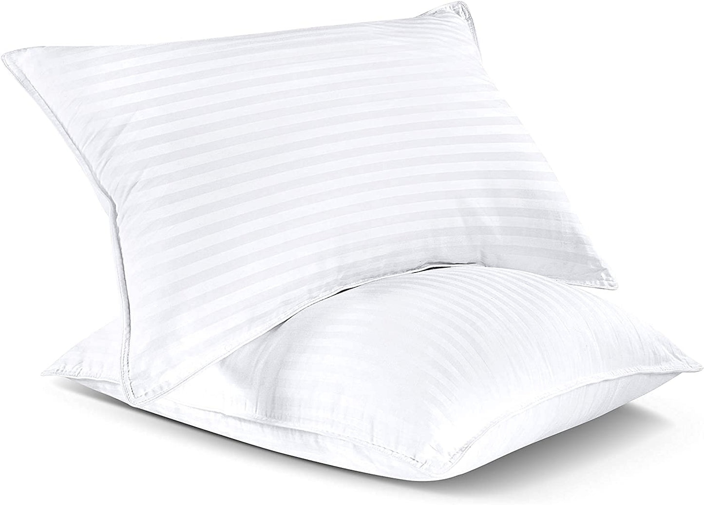 Luxurious Hotel Quality Satin Stripe Pillow Pair image 1