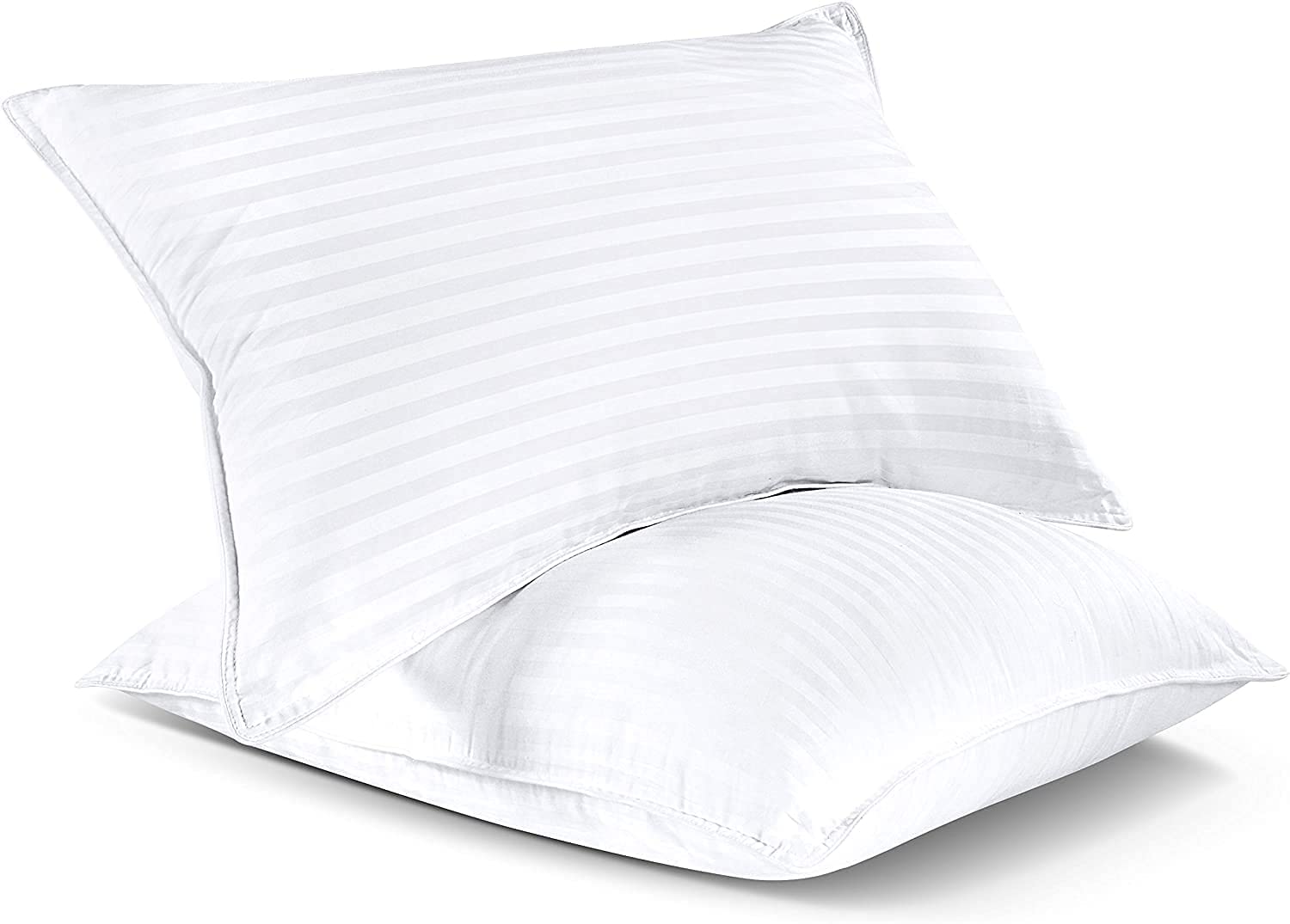 Luxurious Hotel Quality Satin Stripe Pillow Pair image 1