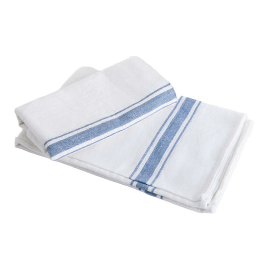 100% Cotton Glass Cloth Towels – Restaurant Quality – Lint-Free & Highly Absorbent – Available in Blue & Burgundy Stripes